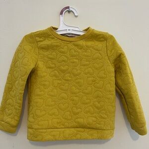 H&M Mustard Heart Pattern Kids Sweatshirt size 4T